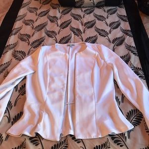 A Ruffled White blazer